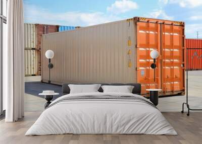 Efficient Storage Container for Cargo Distribution and Freight Industry Wall mural