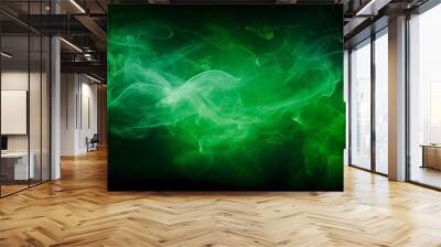 Green Magic Smoke Texture. Abstract Background of Mystical Green Smoke Creating Enchanting Aura of Magic. Generative AI Wall mural