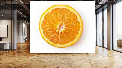 Juicy Orange Slice - Fresh Half of Natural Fruit Isolated on White Background Wall mural