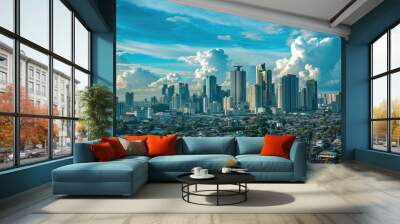 Manila Skyline: A Vibrant Urban Landscape of the Philippines Wall mural