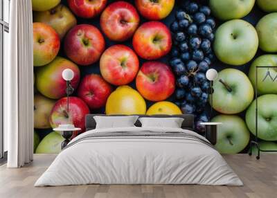 Spring Fruit Mix: Fresh Assortment of Fruits in Supermarket Background Wall mural