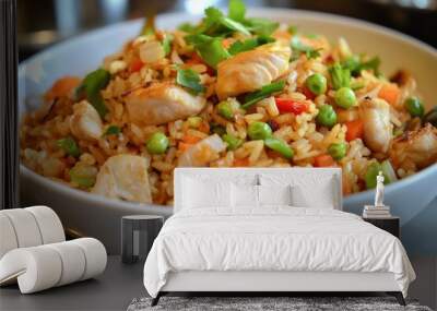 Thai Fried Rice: A Flavorful Dish with Chicken, Asian Cuisine at its Best Wall mural