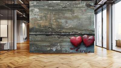 Valentines Heart Background. Beautiful Love Symbol Texture for Valentine's Day Holiday Wall mural