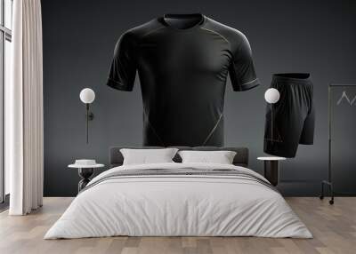 blank black jersey mockup for football club, Soccer. generative ai Wall mural