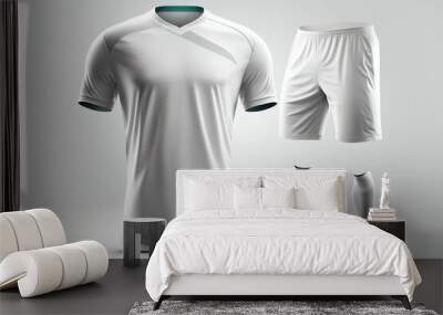 blank  white jersey mockup for football club, Soccer. generative ai Wall mural