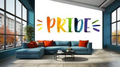 Gay pride watercolor lettering Wall mural