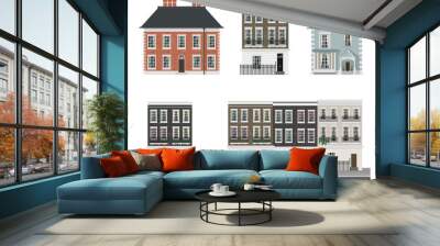 Victorian buildings set Wall mural