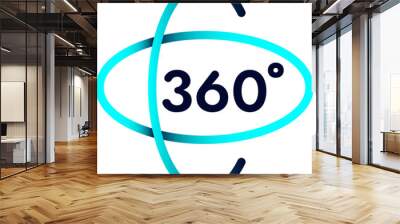 360 degree and rotation icon. Wall mural