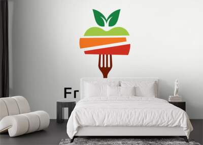 Fruit Taste Logo Template Design Vector, Emblem, Design Concept, Creative Symbol, Icon Wall mural