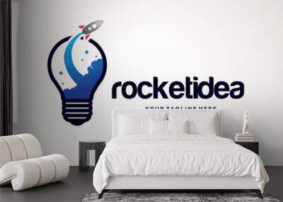 rocket idea logo template design vector, emblem, design concept, creative symbol Wall mural