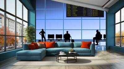 airport - set 2 - passengers waiting Wall mural