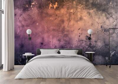 grunge horror background, trash black, tan pink purple Wall mural