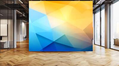 abstract background, geometrical shades soft gradient background blue yellow orange, presentation background Wall mural