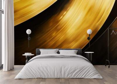 abstract background with luxurious golden swirl and a sleek black contrast, capturing the dynamic interplay of light and shadow Wall mural