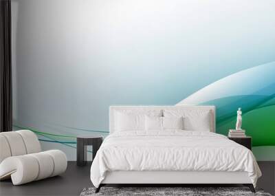 abstract green and white wave background Wall mural