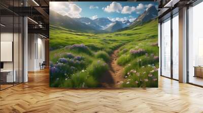 meadow with flowers Wall mural