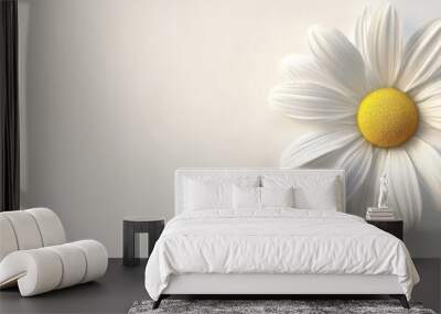 3D illustration of a daisy flower on a white background Wall mural