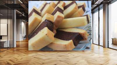 Indonesian cake called bolu lapis on the table Wall mural