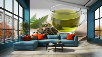 cup of green tea Wall mural