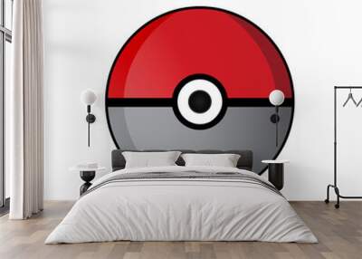 Pokeball icon vector isolated on white background Wall mural