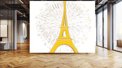 tour Eiffel Paris feu d'artifice Wall mural