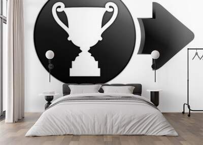 victoire sur bouton noir Wall mural