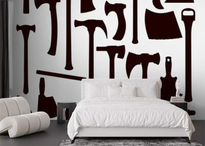 axe icons set Wall mural