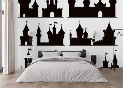 castle turret silhouette collection Wall mural