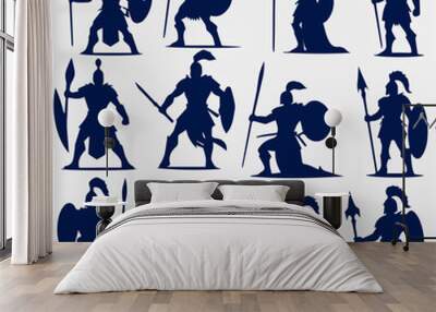 flat design spartan warrior silhouette collection Wall mural