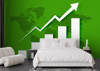 Global economi growth financial background stock market analysis illustration. Wall mural