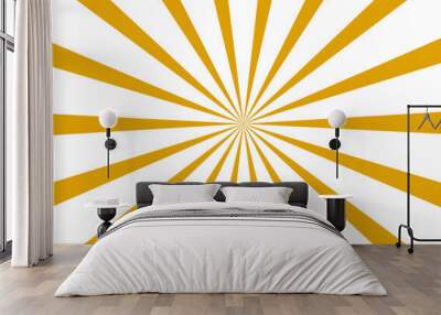 Orange stylish sunburst background Wall mural