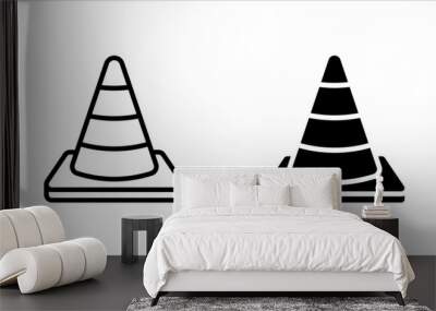 Construction cone icon set, vector illustration design. Tools collection. on white background. Wall mural