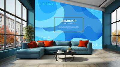 Dynamic blue textured background design in 3D style with blue color. eps10 Vector background. Wall mural