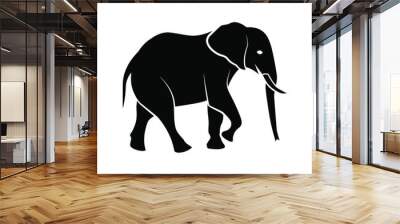 Elephant black vector icon. elephant wild animal vector illustration on white background Wall mural