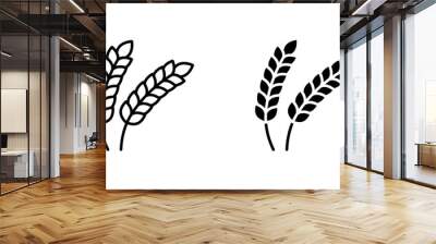 Farm wheat ears icon set. vector illustration on white background. eps 10 Wall mural