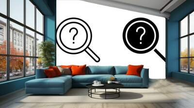 magnifying glass with question mark icon set. search sign vector illustration on white background Wall mural