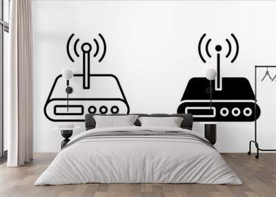 Modem vector icon set, wifi router symbol. vector illustration on white background Wall mural