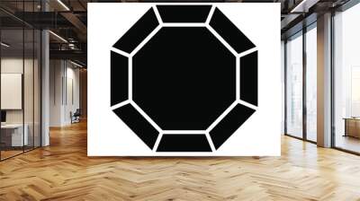 octagon shapes with outlines and fill colors, fields for logos or symbols, illustration vector graphic on white background. Wall mural