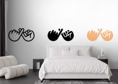 Pinky swear, or pinky promise icon set. vector illustration on white background Wall mural