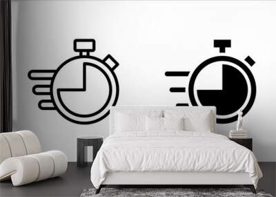 quick time icon set, fast deadline, vector illustration on white backgrond Wall mural