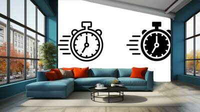 quick time icon set, fast deadline, vector illustration on white backgrond Wall mural