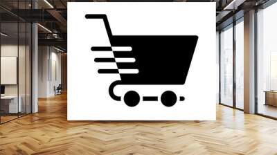 Shopping Cart Icon, flat design icon, vector illustration on white background Wall mural