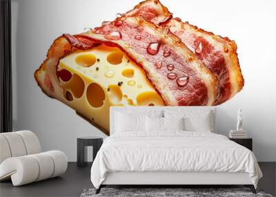 piece meat a of separated from white and transparent background Wall mural