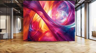 Abstract Colorful Swirling Patterns with Vibrant Hues and Dynamic Shapes in a Modern Artistic Design Wall mural