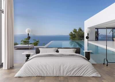 Luxury villa featuring a minimalist design and panoramic views. Wall mural