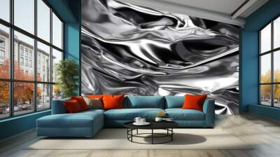 Gleaming Metallic Silver Texture Wall mural