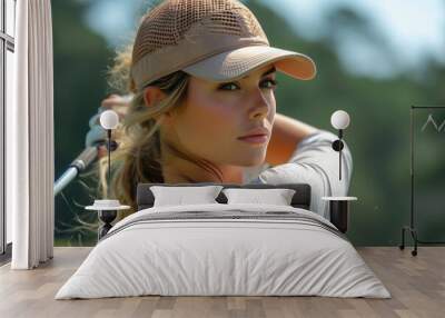 Graceful Moves on the Golf Course: Woman Golfer Wall mural