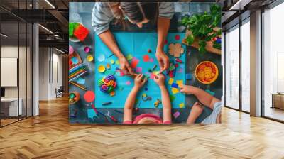 Homemade Creations: Family Time with Arts and Crafts Supplies Wall mural