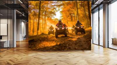 Off-Road ATV Thrills: Golden Sun and Dusty Trails Wall mural