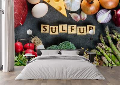 Food rich in sulfur Wall mural